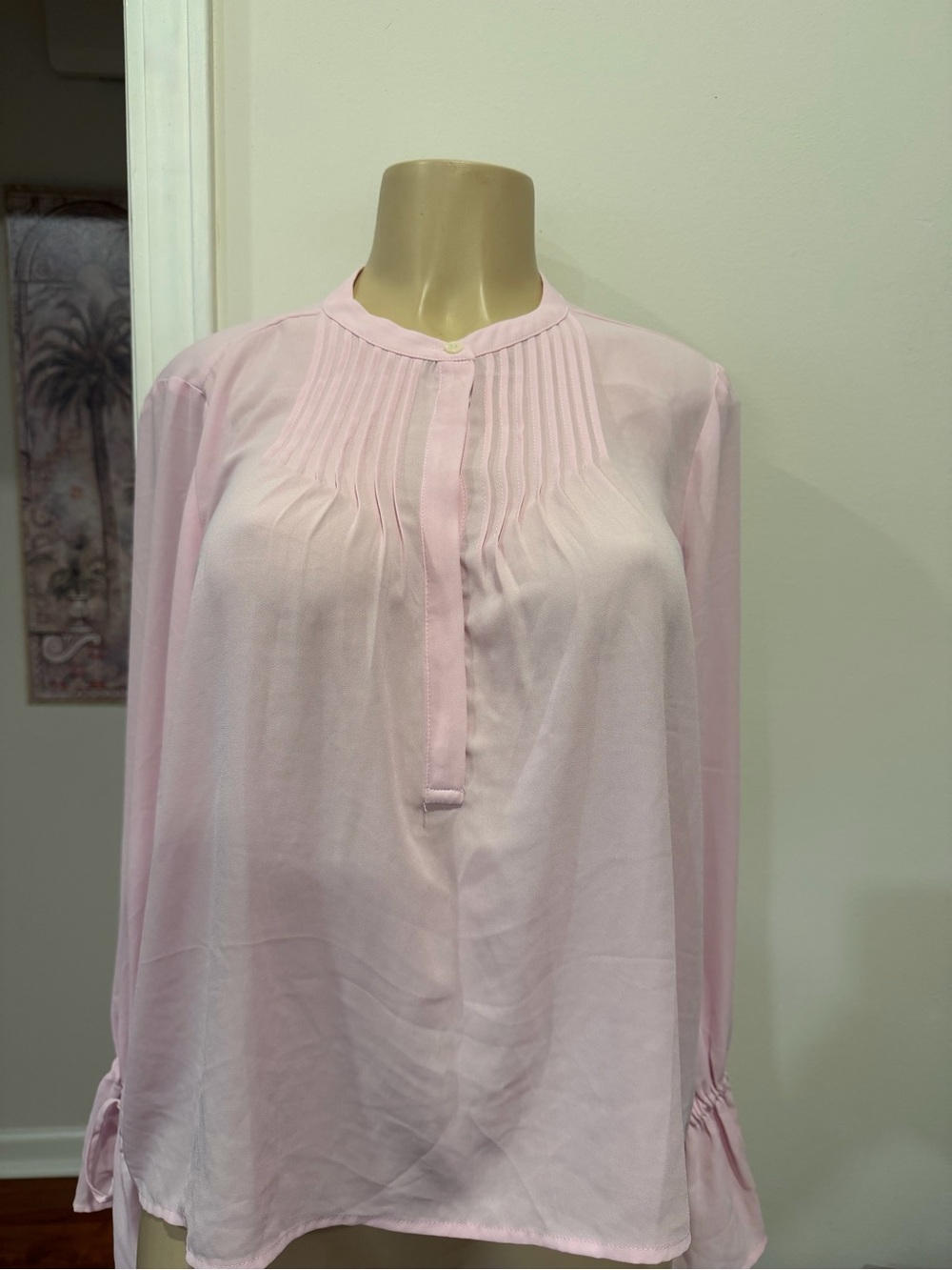 J crew. Women's Soft Pink Long-Sleeve Blouse